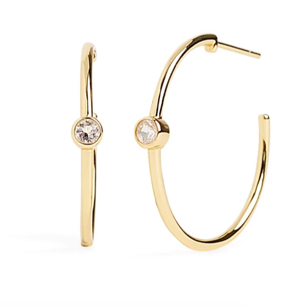 Marrin Costello - Mystique Hoops - White Topaz Stone Earrings